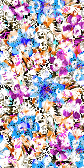 326141-热带豹纹彩绘花卉1