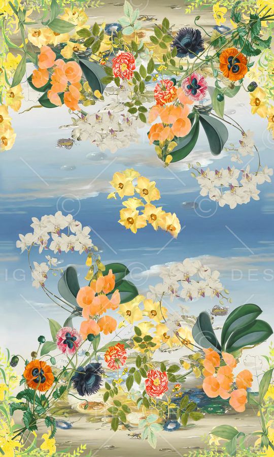 花卉印花华亿平台图片