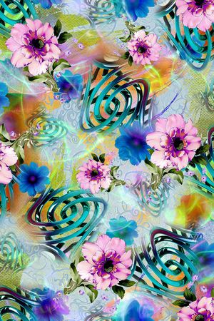 花卉印花华亿平台图片