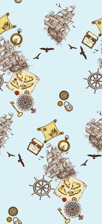 326732-大航海家航船指南针地图男童墙布壁纸