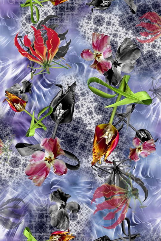 花卉印花华亿平台图片