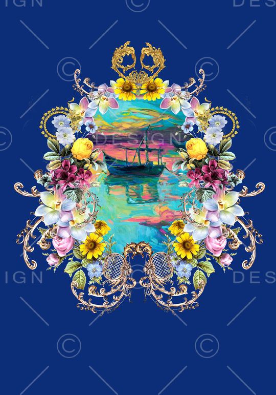 花卉印花华亿平台图片