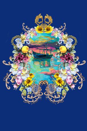 花卉印花华亿平台图片