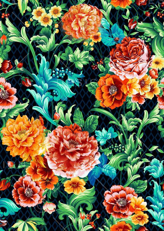 花卉印花华亿平台图片