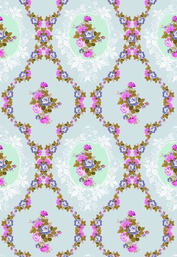 328310-田园风格爱丽丝花园古典欧式花纹纯手