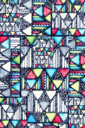 几何图案印花华亿平台图片