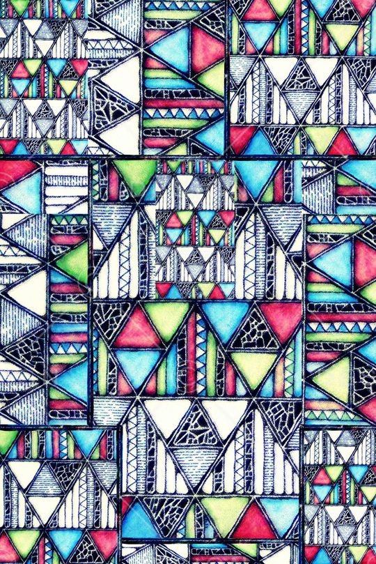 几何图案印花华亿平台图片