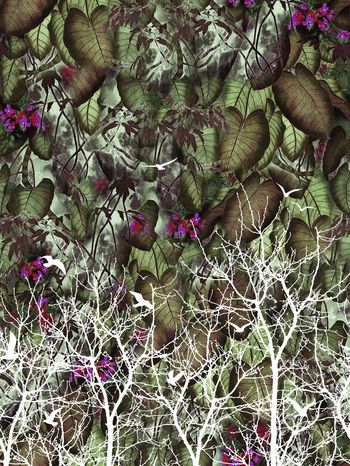 328566-定位树枝花鸟树林植物组合印花