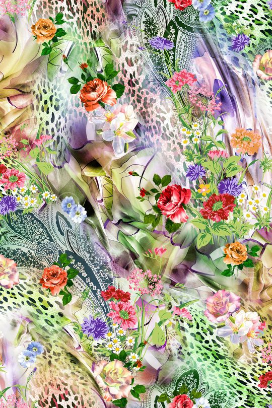 花卉印花华亿平台图片