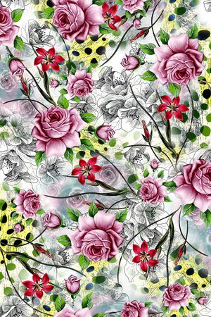 花卉印花华亿平台图片