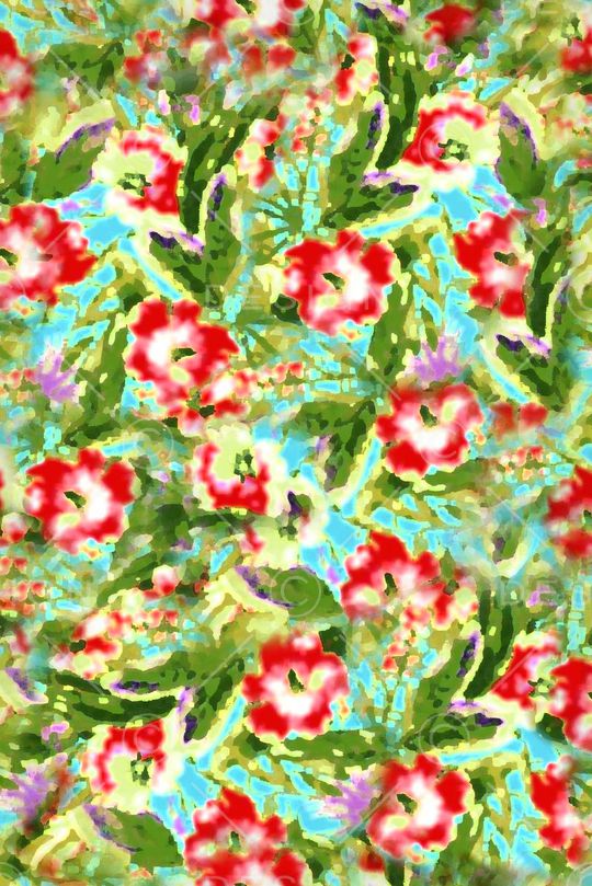 数码 四方连续  花卉印花华亿平台图片