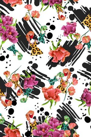 花卉印花华亿平台图片