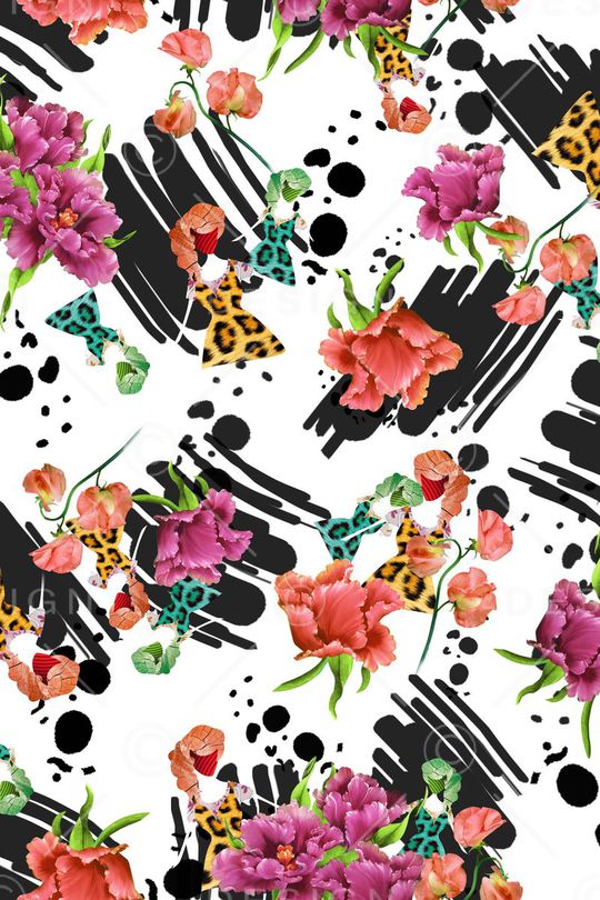 花卉印花华亿平台图片