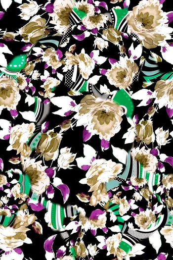 330070-水彩手绘花卉抽象几何底纹组合