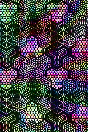 几何图案印花华亿平台图片