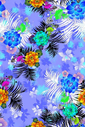 330791-热带风情夏季雨林花卉夏装华亿平台