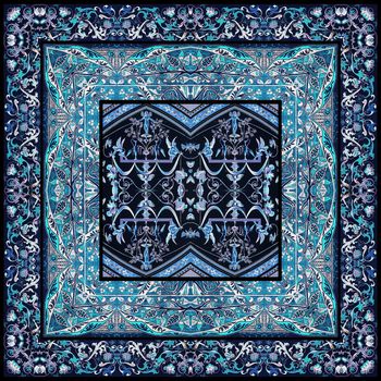 330824-欧式宫廷风图腾宗教风装饰纹案方巾