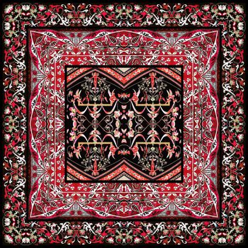 330825-欧式宫廷风图腾宗教风装饰纹案方巾
