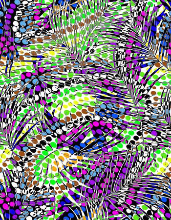 331000-热带风情圆点彩石植物棕榈椰树