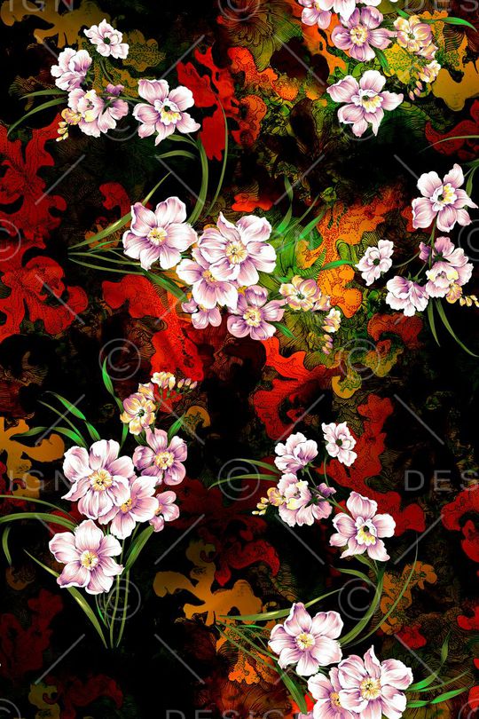 花卉印花华亿平台图片