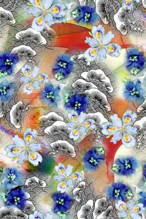 花卉印花华亿平台图片