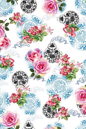 花卉印花华亿平台图片