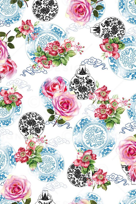 花卉印花华亿平台图片