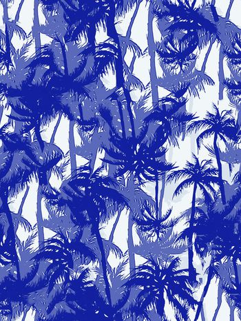 331737-椰子树棕榈叶热带风情靛蓝图案1
