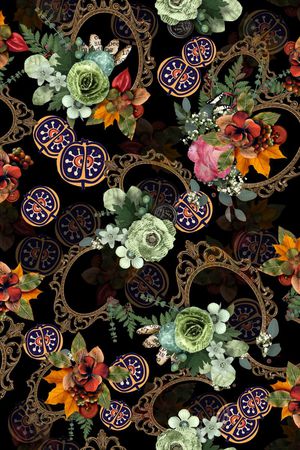 花卉印花华亿平台图片