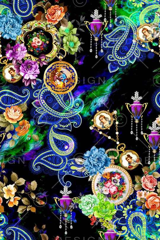 佩斯利火腿纹印花华亿平台图片