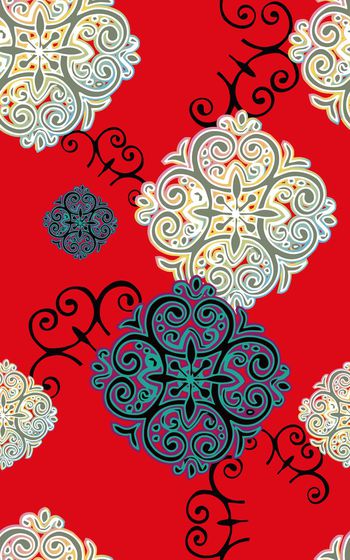 332182-中国风传统图案简约风格抽象花卉女装