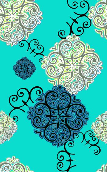 332183-中国风传统图案简约风格抽象花卉女装