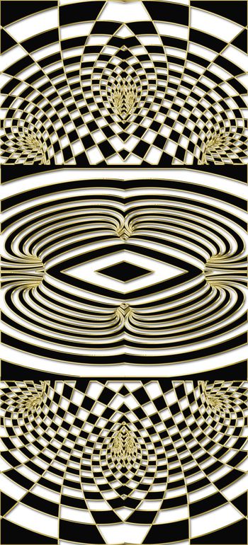 332232-复古几何网格欧式宫廷金丝黑白