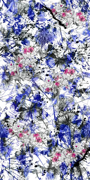 332691-水墨生花中国画风花鸟蝶植物花卉z