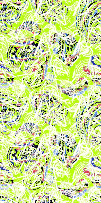 332873-亮绿佩斯利腰果花抽象网格花卉1