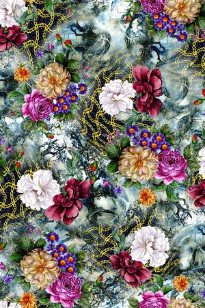 花卉印花华亿平台图片