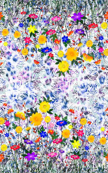 333056-动物混合花卉抽象田园花卉