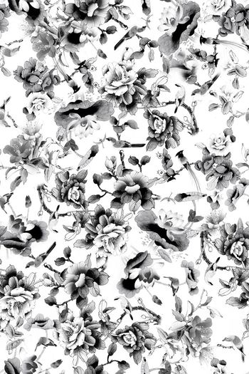 333704-水墨中国风花卉小鸟花鸟印花水彩华亿平台