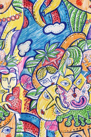 ♥红桃A〖艺术涂鸦〗印花华亿平台图片