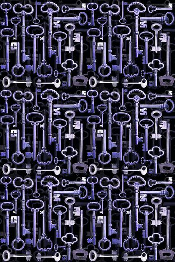 333928-欧式复古古老钥匙组合复叠印花