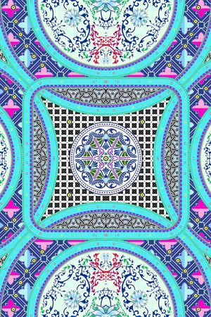 复古几何印花华亿平台图片