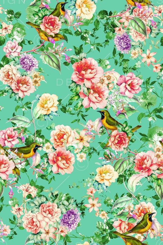 花卉组合印花华亿平台图片