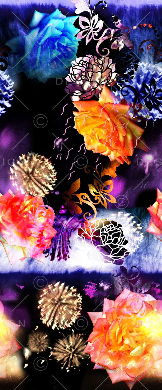 花卉印花华亿平台图片