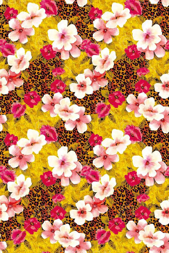 豹纹花印花华亿平台图片