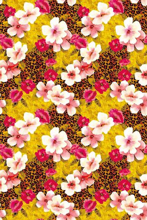 豹纹花印花华亿平台图片