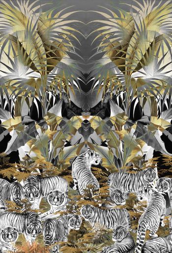 335220-定位热带丛林老虎写实印花华亿平台