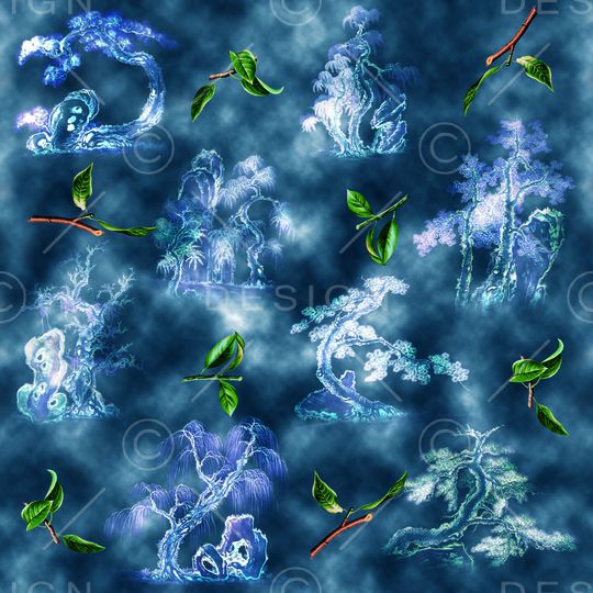 国画风格印花华亿平台图片