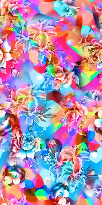 335389-手绘炫彩底纹多彩花卉数码华亿平台