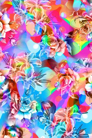 花卉印花华亿平台图片