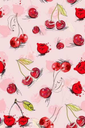 水果蔬菜田园风印花华亿平台图片